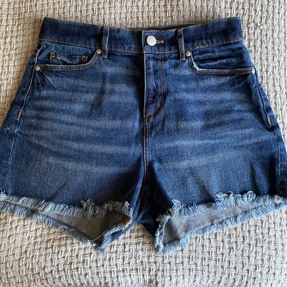 LOFT Frayed Denim Shorts